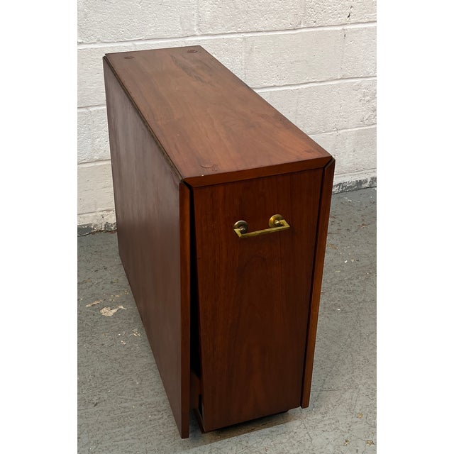 Mid 20 Century Hide-Away Drop Leaf Walnut Dining Table For Sale - Image 9 of 16