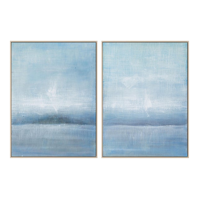 Maui Diptych by Carrie Bergey in Maple Frame, XL Art Print on Canvas For Sale