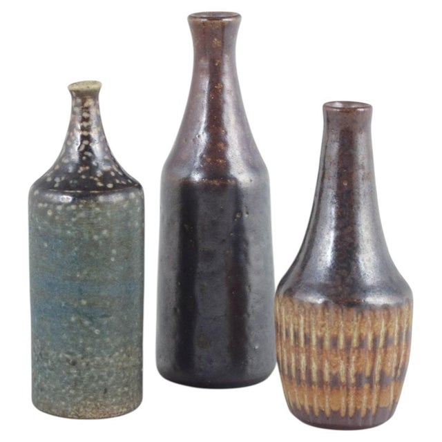 Small Vintage Ceramic Vases from Wallåkra Ceramics, Set of 3 For Sale - Image 5 of 5