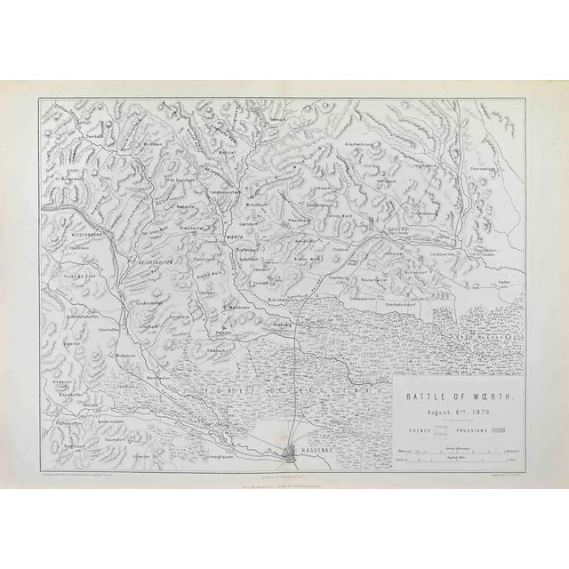 Battle of Woerth Lithograph Map, 1872 For Sale