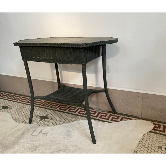 Antique Paper Weave Table, 1930's For Sale - Image 11 of 18