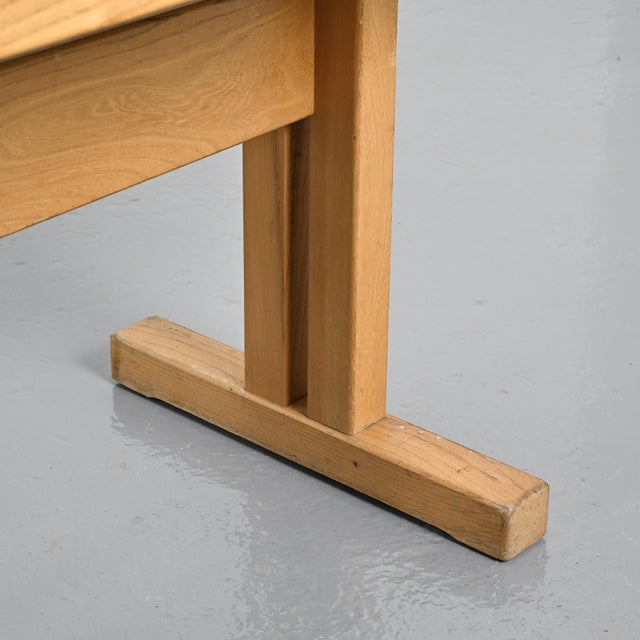 Elm Dining Table by Charlotte Perriand for Les Arcs, France, 1970s For Sale - Image 8 of 14