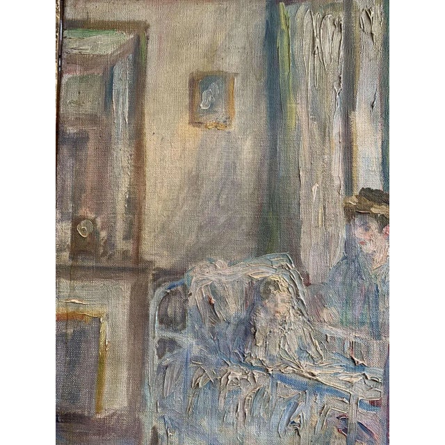 Swedish Artist, Child's Nursery with Nanny, 1900s, Oil on Canvas For Sale - Image 9 of 11