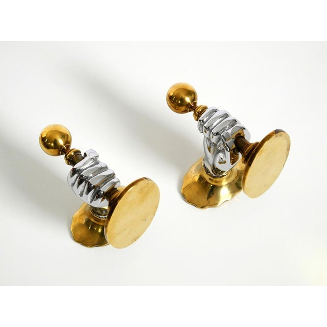 Gold Bookends in Brass from Vereinigte Werkstätten, 1980s, Set of 2 For Sale - Image 8 of 14