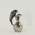 Striking mid-century pitcher handcrafted in silver plate over hammered copper in a sculptural modernist form, featuring a...