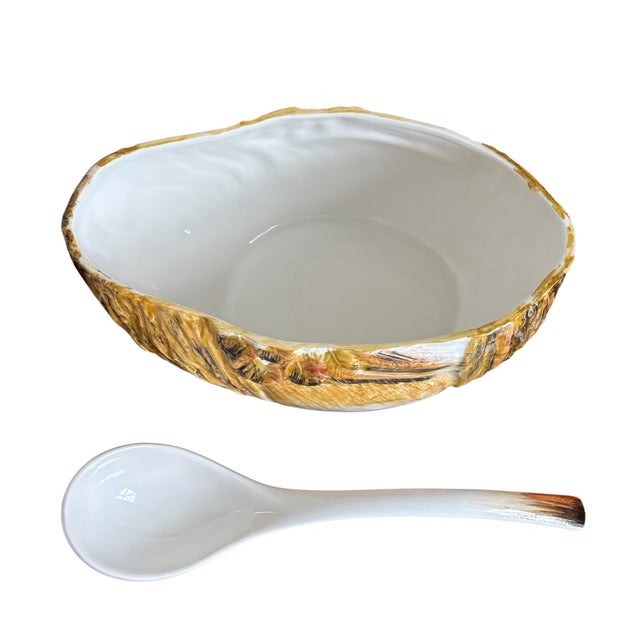 Ceramic Vintage Neiman Marcus Made in Italy Hand Painted Rooster Soup Tureen For Sale - Image 7 of 8