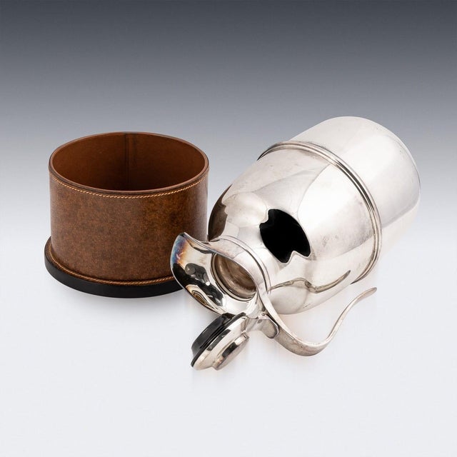 1980s Vintage 20th Century Italian Silver Plated Hot Water Flask from Gucci, 1980s For Sale - Image 5 of 10