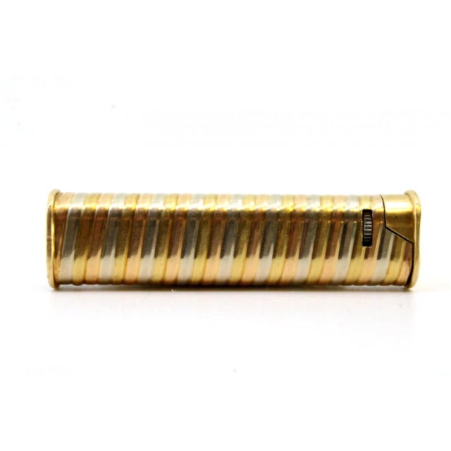 2-Tone Gold Lighter with Hinged Lid For Sale - Image 6 of 13