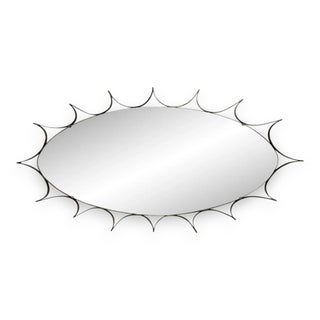 1970s Brass Sunburst Wall Mirror For Sale