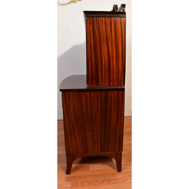 1920 Antique English Regency Crotch Mahogany Secretary Desk Drop Front Desk For Sale - Image 14 of 15