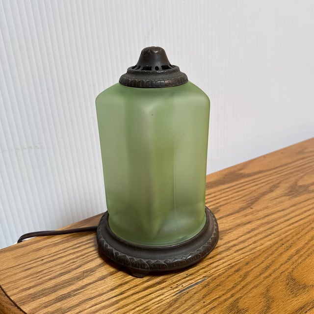 Glass 1930s Art Deco Leviton Frosted Glass Star Lantern, Stamped For Sale - Image 7 of 12