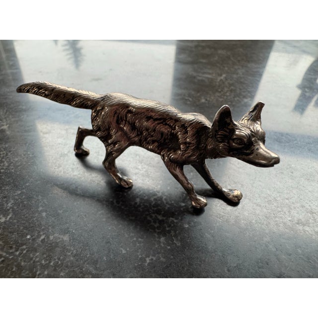Silver Antique German Silver Fox Collectible Figurine For Sale - Image 8 of 9