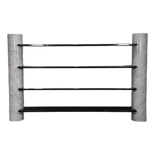 Loico Bookcase in Carrara and Marquina Marble by Angelo Mangiarotti for Skipper, 1970 For Sale