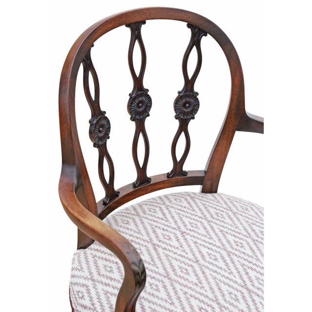 Wood Antique Mahogany Elbow Chair, 1800s For Sale - Image 7 of 10