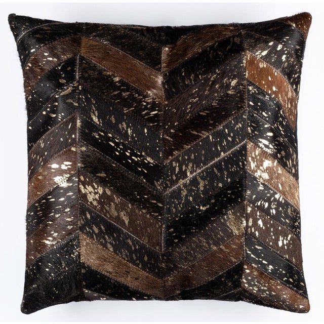 Farmhouse Canvello Genuine Cowhide Leather Decorative Throw Pillows With Feather Down Insert Included- Set of 2 For Sale - Image 3 of 5