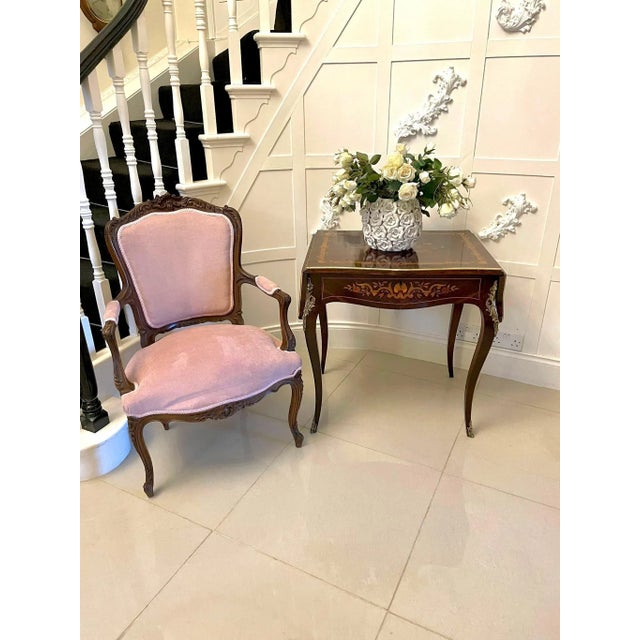 Antique French Rosewood Marquetry Inlaid Centre Table For Sale - Image 4 of 18