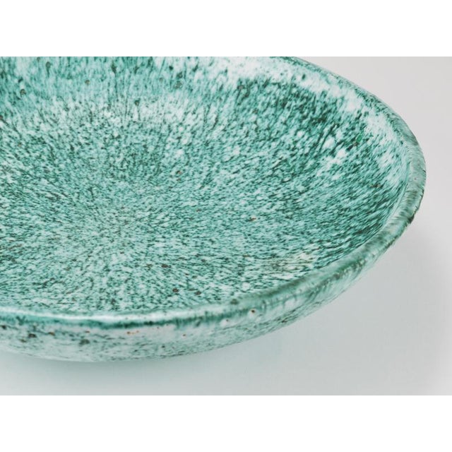 Large Turquoise Ceramic Fruit Bowl by Eva Ruffoni, Italy, 1980s For Sale - Image 17 of 18