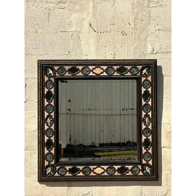 Wood Vintage Boho Maitland Smith Specimen Stone Mirror For Sale - Image 7 of 8