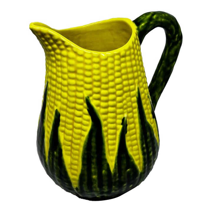 Vintage MCM Corn Cobb Pitcher Made in Portugal | Chairish