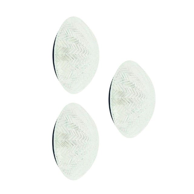 Mid-Century Modern Art Deco Glass Flush Mounts from Limburg, Germany, 1970s For Sale - Image 11 of 11