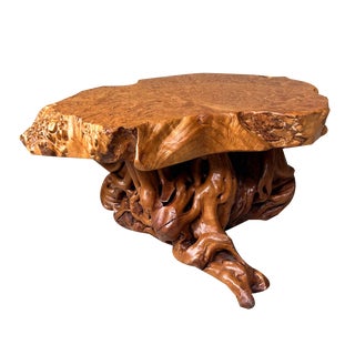 Mid-Century Yakusugi (Yakusugi) Burl Wood Plant Stand, Japan, 1940s For Sale