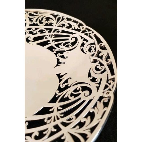 Sterling Silver Pierced Cake Stand from Cooper Brothers, 1942 For Sale - Image 11 of 14