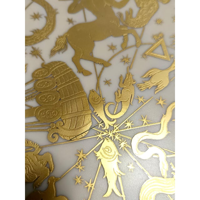 White 24 Karat Gold and White Porcelain Planisfero Celeste Wall Plate from Morbelli, Italy, 1970s For Sale - Image 8 of 13