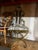 Up for consideration is a beautiful vintage iron Giacometti style metal chair with wooden abacus details. This would look...