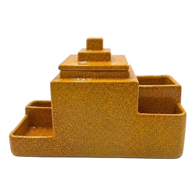 Art Deco Earthenware Smoking Set from Boch, Belgium, 1930s For Sale