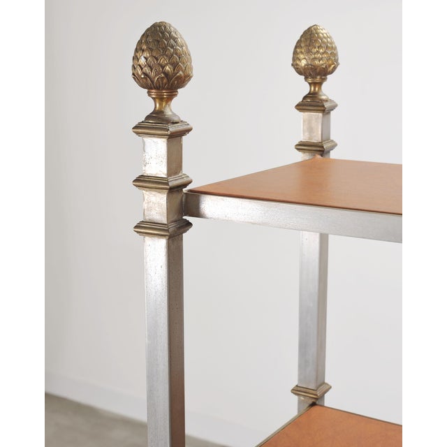 Maison Jansen Style Steel Bronze Neoclassical Bookcase Étagère For Sale - Image 13 of 18