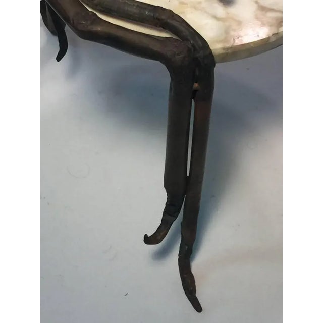 Late 20th Century Italian Brutalist Octopus Metal and Marble Table For Sale - Image 5 of 10