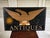 Wood Vintage Hand-Painted Wooden “Antiques” Trade Sign For Sale - Image 7 of 7