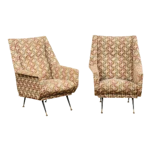 Vintage Italian Modern Wingback Chairs - A Pair