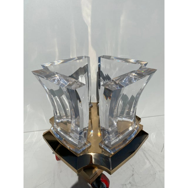 Metal Lucite and Brass Coffee Table by Spectrum For Sale - Image 7 of 12