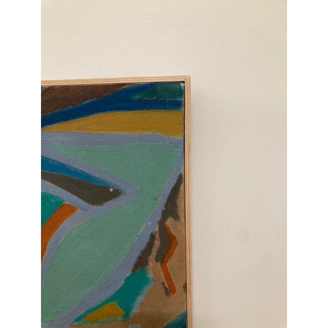 1960s Pauline Schubart Signed Mid-Century Abstract Landscape Oil Painting For Sale - Image 10 of 10