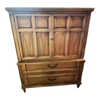 1960s American of Martinsville Fine Furniture Cabinet With Original Glass Top For Sale