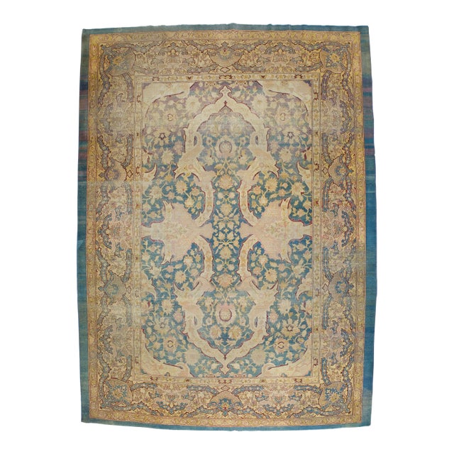 Antique Indian Amritsar Rug 8'10" X 12’2" Circa 1890 For Sale
