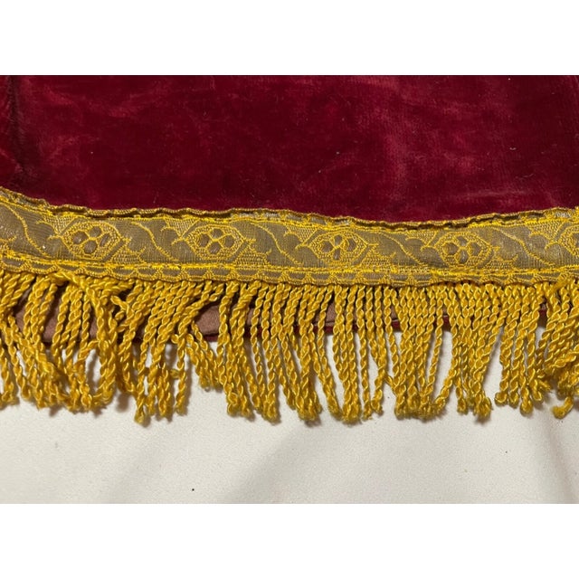 1930s Rare Antique Hand Embroidered Judaica Jewish Memorial Torah Mantel Scroll Cover For Sale - Image 5 of 11