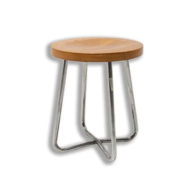 Bauhaus Tubular Stool by Robert Slezák, Former Czechoslovakia, 1930s For Sale - Image 4 of 4