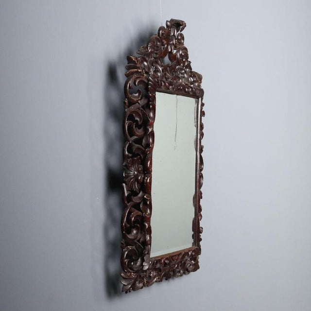 Early 20th Century Baroque Lacquered Wood Mirror, Italy For Sale - Image 3 of 10