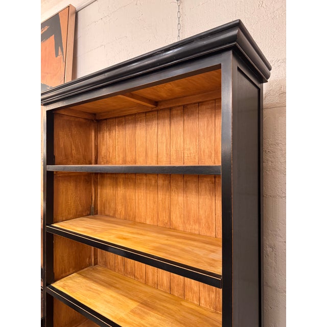 Traditional Asian Wood Storage Bookcase For Sale - Image 4 of 12