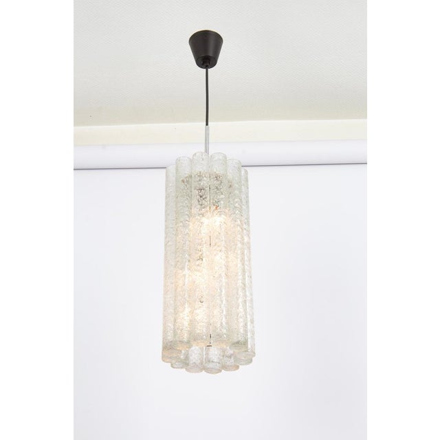 Large Murano Tubes Pendant Light attributed to Doria, 1970s For Sale - Image 9 of 15