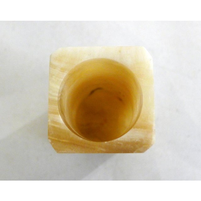 Square Vase with Beveled Edges in Onyx Stone, 1960s For Sale - Image 4 of 12