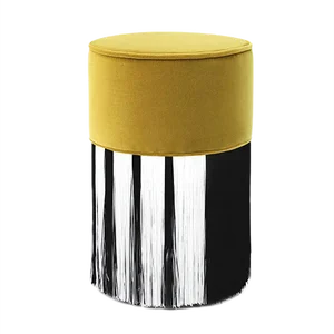 Small Couture Pouf White Line by Lorenza Bozzoli