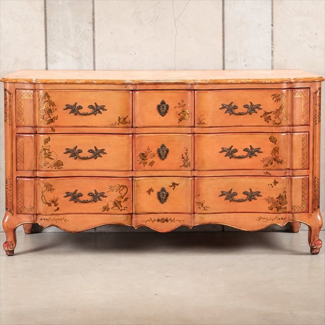 Wood 1950s French Louis XV Style Chinoiserie Chest / Commode by Jacques Bodart For Sale - Image 7 of 9