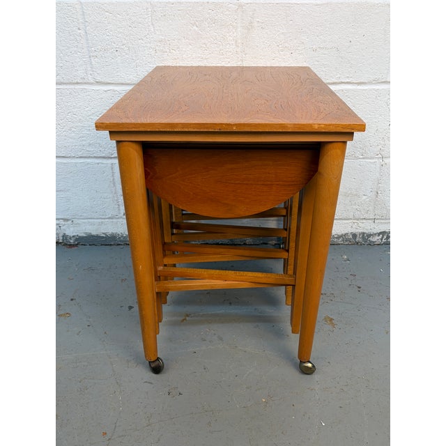 Mid 20th Century Teak Nesting Table Set Attributed to Poul Hundevad For Sale In New York - Image 6 of 12