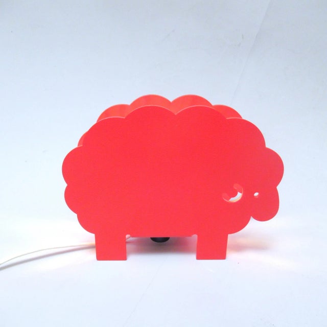 Vintage Italian Red Sheep Lamp, 1970 For Sale - Image 6 of 10