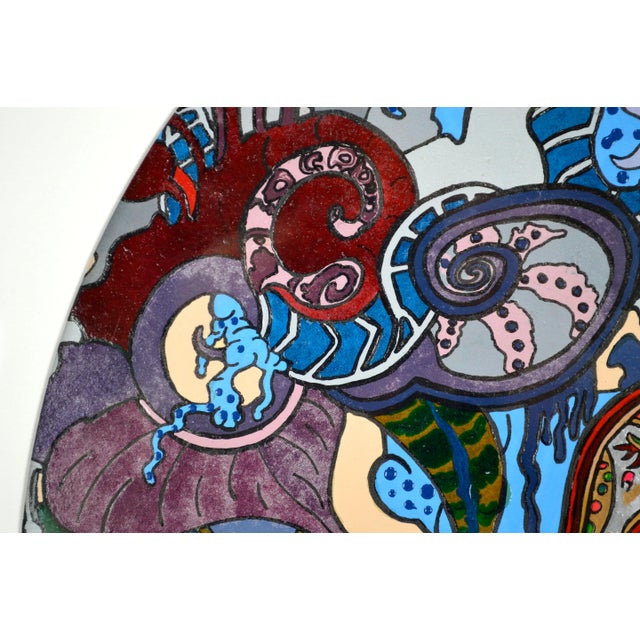 2000s Contemporary Circular Figurative Abstract Acrylic Painting by Nan C. Meinhardt, Framed For Sale - Image 4 of 10