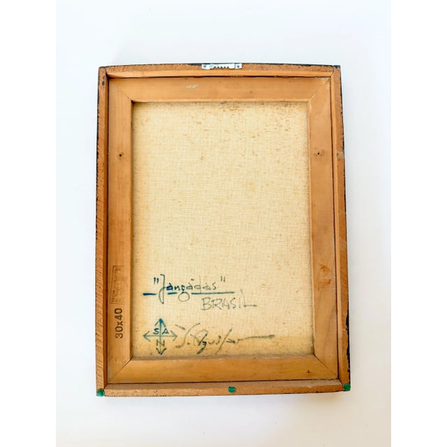 Mid-Century Modern "Jangadas" Mid Century Modern Framed Acrylic Painting on Canvas, by S. Aguilar Navarro For Sale - Image 3 of 9