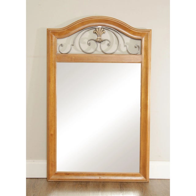 High Quality American Made Solid Maple or Birch Wood Frame Beveled Wall Mirror with Iron Scroll Work Design